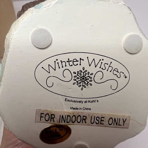 Vintage WINTER WISHES, BUNDLES OF LOVE Snowman 6” In Box Basket Hearts Halo - Picture 8 of 8